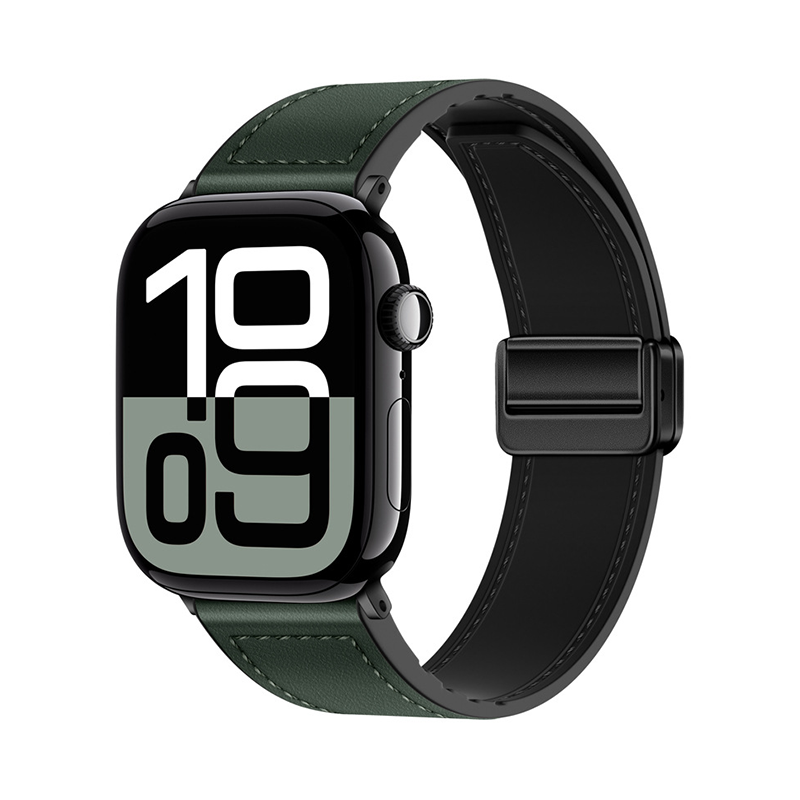 [40 colors available] Silicone Leather Magnetic Band [Apple Watch]