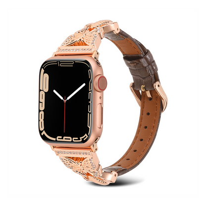 【可憐な蝶々】バタフライスリムレザーバンド【アップルウォッチ】