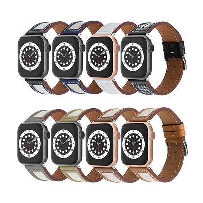 【大人の配色】キャンバスレザーミックスバンド【アップルウォッチ】