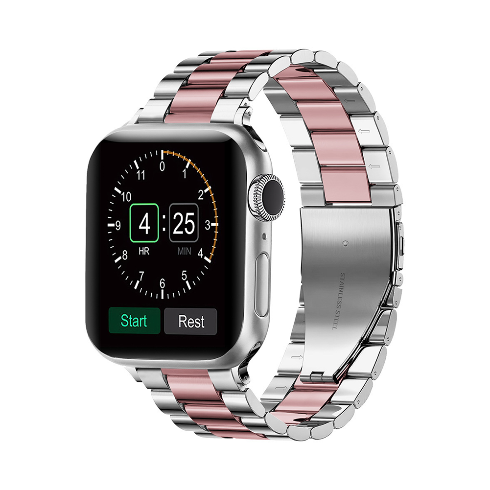 【上質な輝き】ツートーンステンレスバンド【アップルウォッチ】