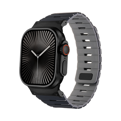 【しっかりフィット】マグネットロックシリコンバンド【アップルウォッチ】