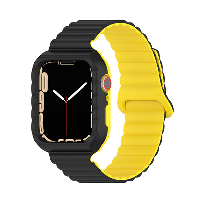 [18 colors available] Magnetic case integrated silicone band [Apple Watch]