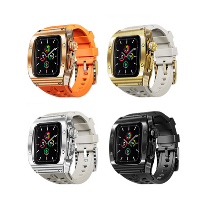 [4 colors available] Protective metal case integrated band [Apple Watch]