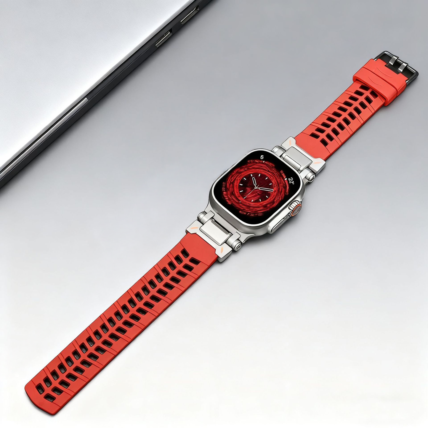 【通気性抜群】ダブルホールシリコンバンド【アップルウォッチ】