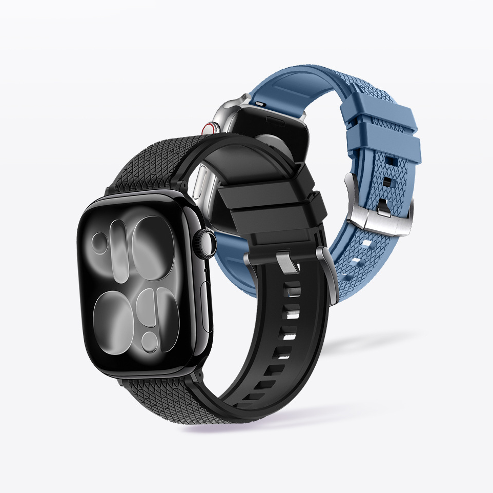 【色褪せしにくい】スポーツフレックスラバーバンド【アップルウォッチ】