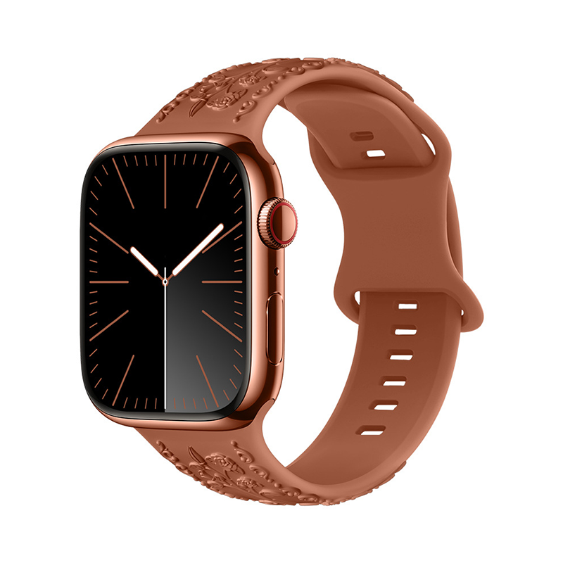 Rose Embossed Silicone Band for Apple Watch (24 Colors Available)