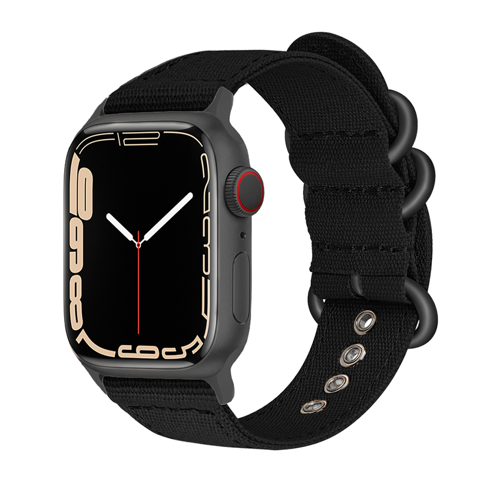 【デニム風素材】トリプルリングキャンバスバンド【アップルウォッチ】