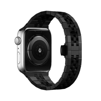 【重厚でエレガント】センターストライプメタルバンド【アップルウォッチ】