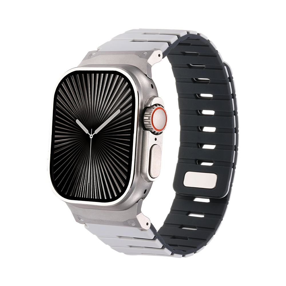 【しっかりフィット】マグネットロックシリコンバンド【アップルウォッチ】