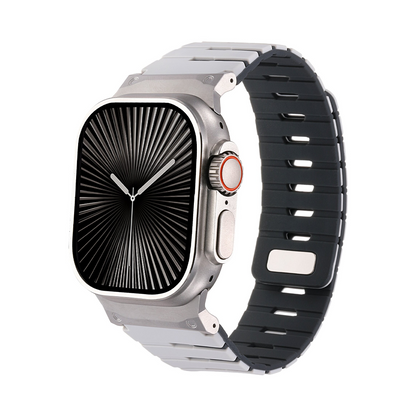 【しっかりフィット】マグネットロックシリコンバンド【アップルウォッチ】