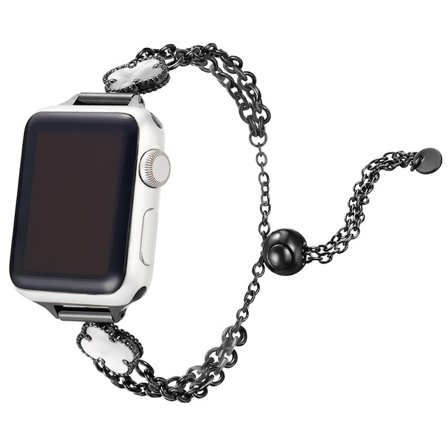 【大人可愛い】クローバーチェーンメタルバンド【アップルウォッチ】