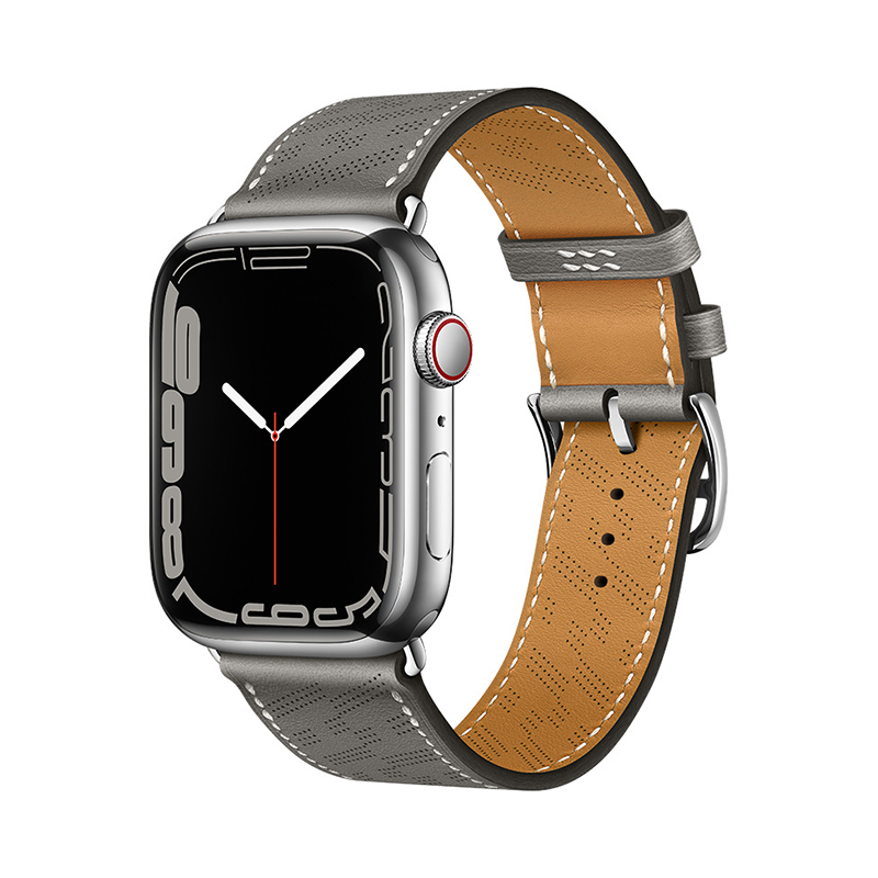 【通気性設計】メッシュパンチングレザーバンド【アップルウォッチ】