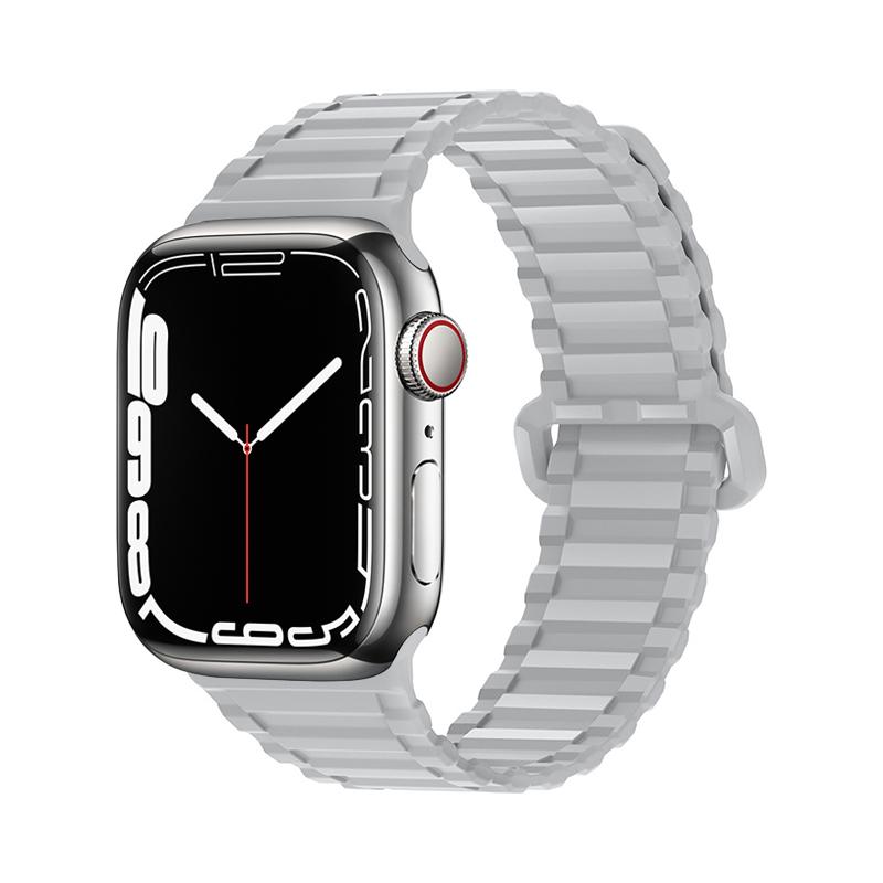 【軽量×磁力】マグネットリッジシリコンバンド【アップルウォッチ】