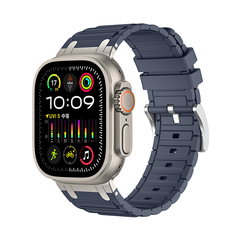 [Simple Modern] Metal Link Silicone Band [Apple Watch]
