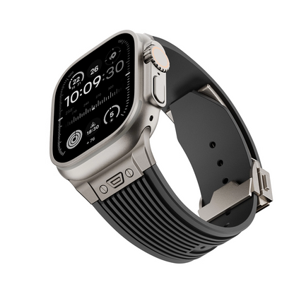 【目玉商品】メタルアクセントシリコンバンド【アップルウォッチ】