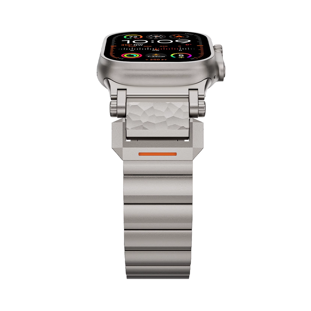 【無骨かつ上質】ハンマーテクスチャチタンバンド【アップルウォッチ】