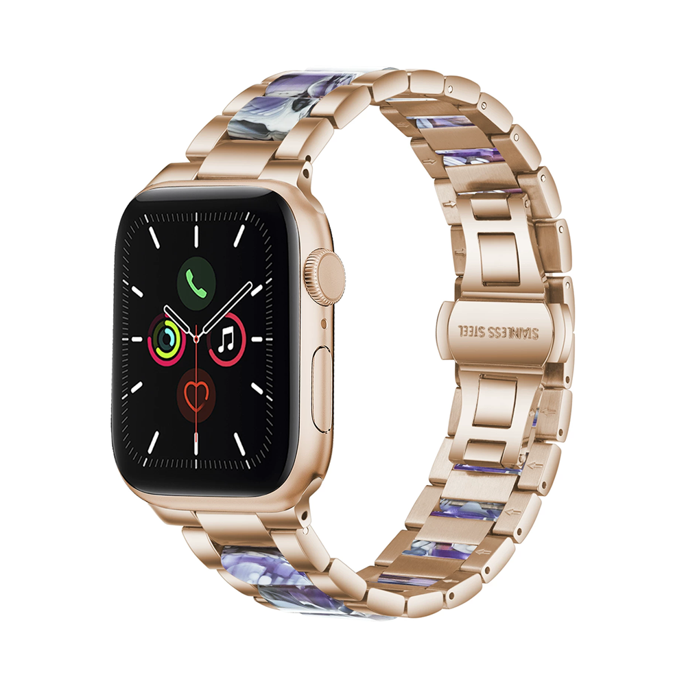 【華やぐ腕元】ラインストーンレジンバンド【アップルウォッチ】