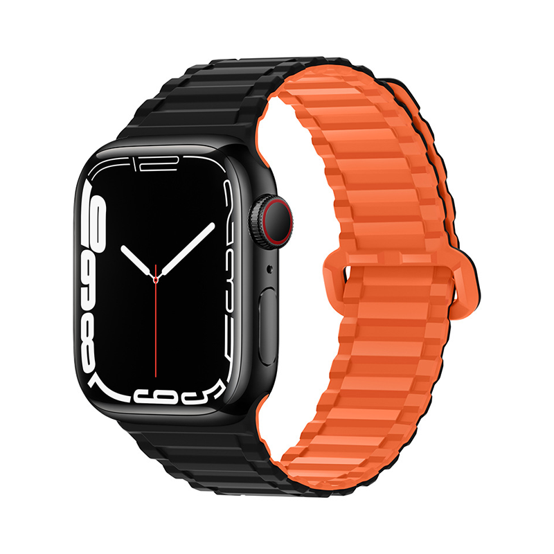 【軽量×磁力】マグネットリッジシリコンバンド【アップルウォッチ】