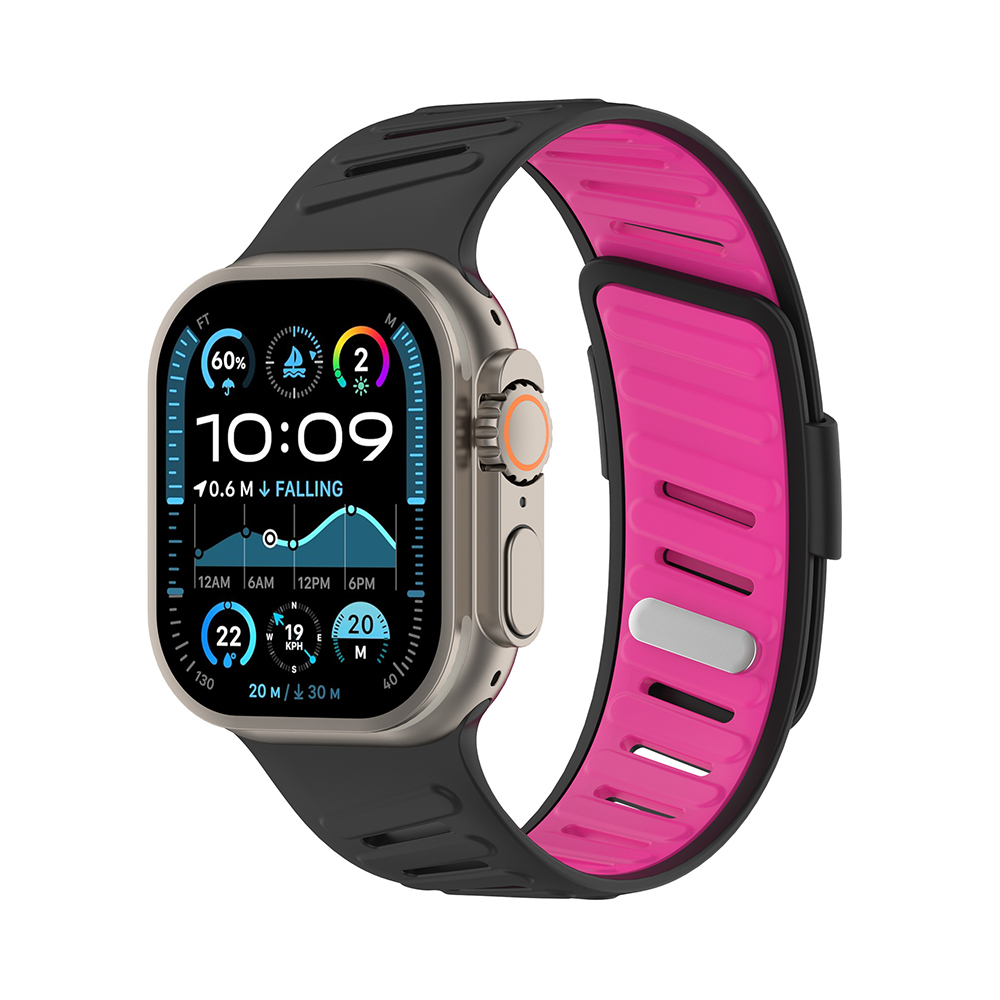 【15色展開】バイカラーベントシリコンバンド【アップルウォッチ】