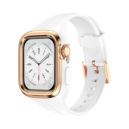 [All 4 colors of integrated case] Elegant silicone metal band [Apple Watch]