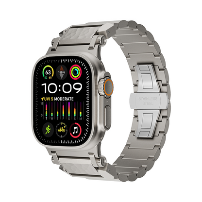 【無骨かつ上質】ハンマーテクスチャチタンバンド【アップルウォッチ】