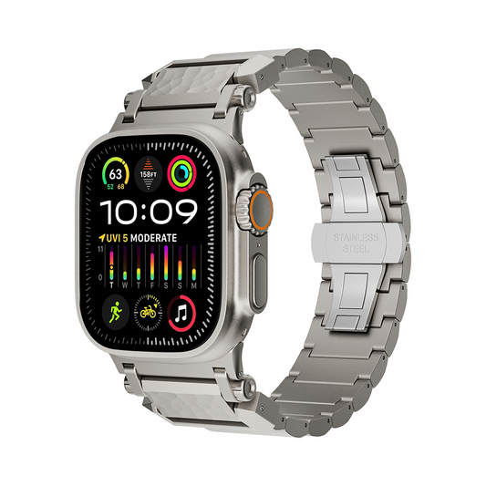 【無骨かつ上質】ハンマーテクスチャチタンバンド【アップルウォッチ】