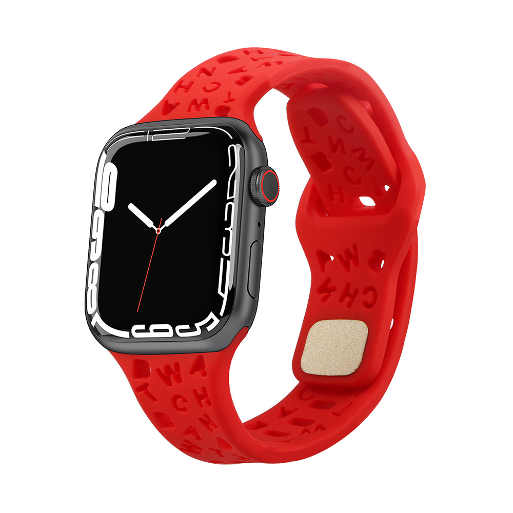 [11 colors available] Typographic silicone band [Apple Watch]