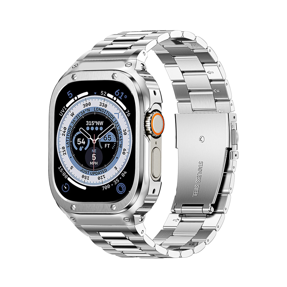 【メタル一体構造】フルメタルケース一体型バンド【アップルウォッチ】