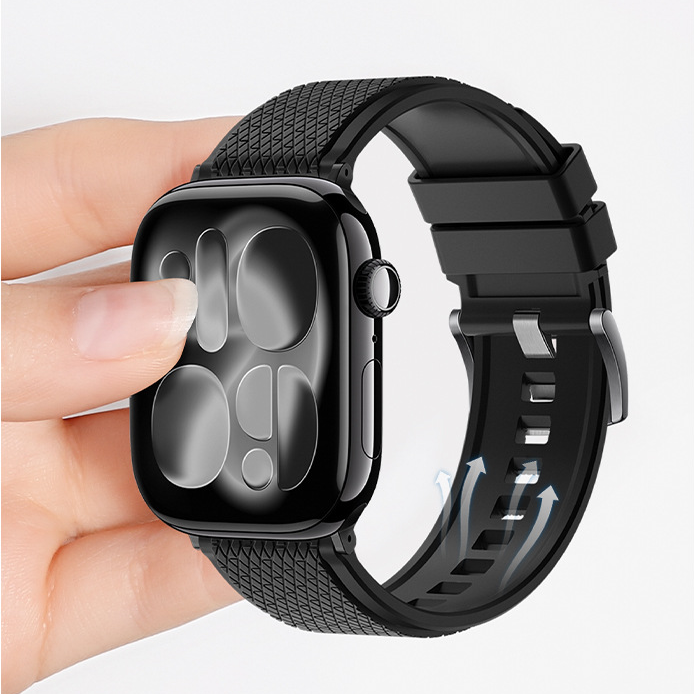 【色褪せしにくい】スポーツフレックスラバーバンド【アップルウォッチ】