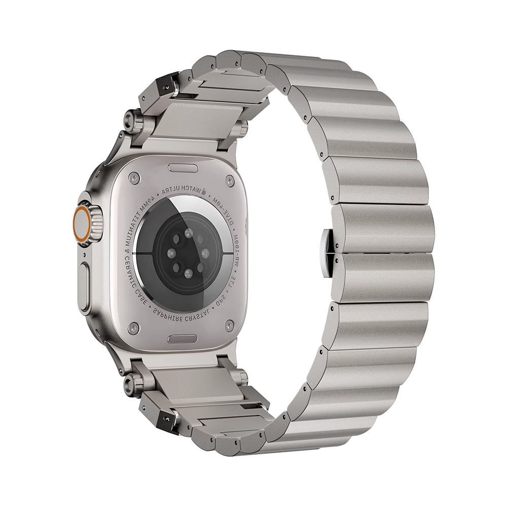 【無骨かつ上質】ハンマーテクスチャチタンバンド【アップルウォッチ】