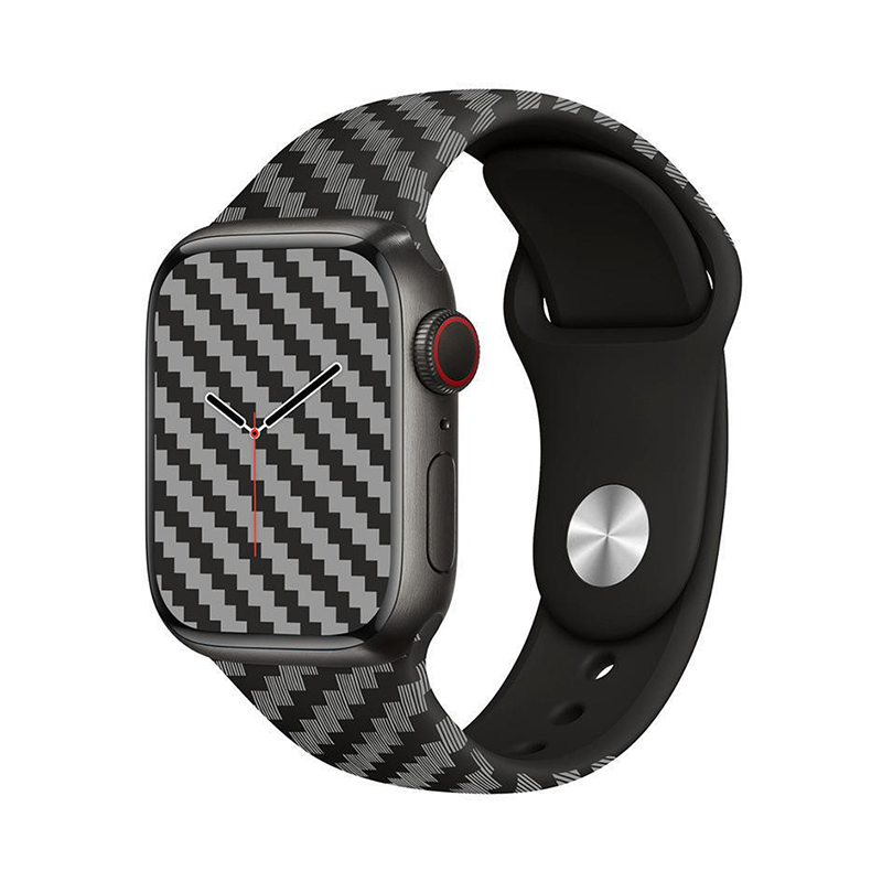 【上質スポーティー】カーボンパターンシリコンバンド【アップルウォッチ】