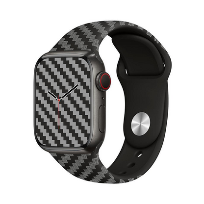【上質スポーティー】カーボンパターンシリコンバンド【アップルウォッチ】