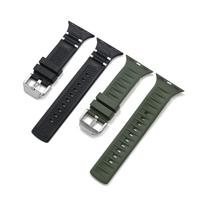 【汗でも快適】メタルパーツシリコンバンド【アップルウォッチ】