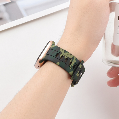 【防水×迷彩】カモフラージュシリコンバンド【アップルウォッチ】