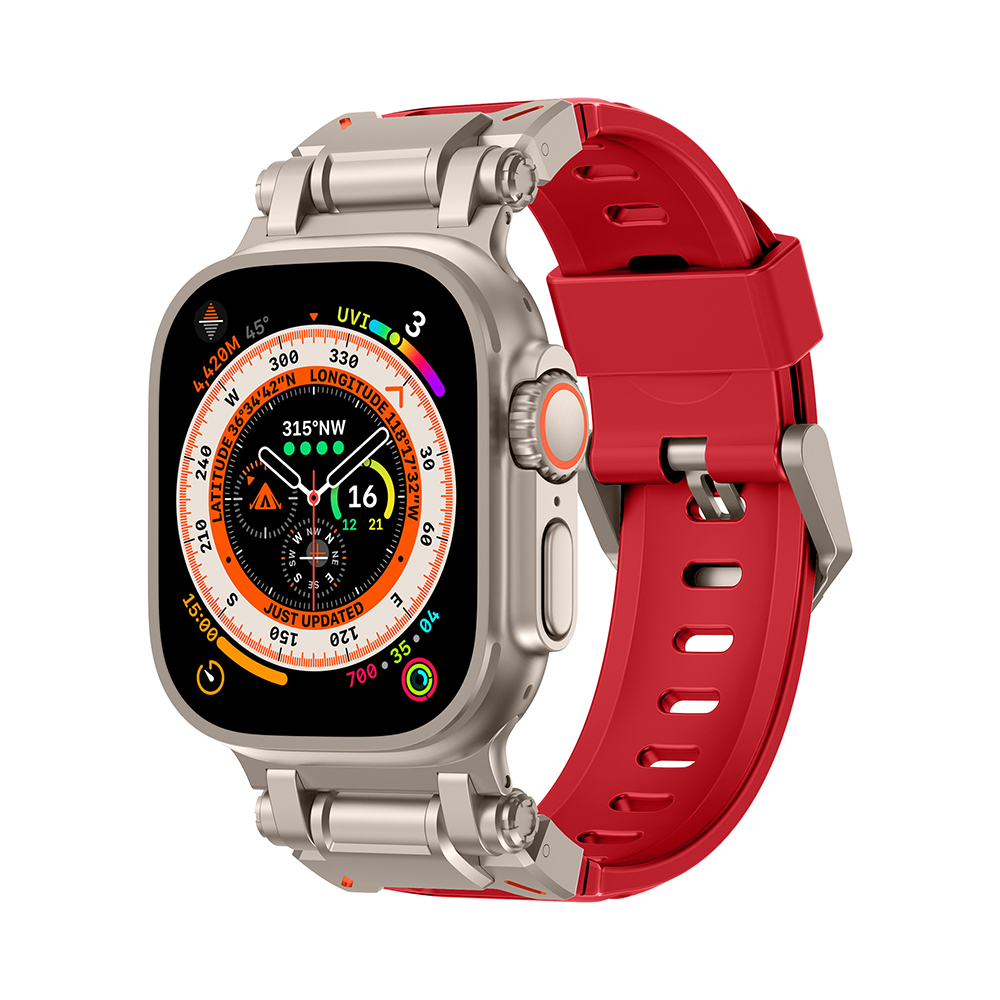 【レアカラー登場】ハイブリッドメタルラバーバンド【アップルウォッチ】