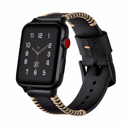 [2 colors available] Twisted stitch leather band [Apple Watch]