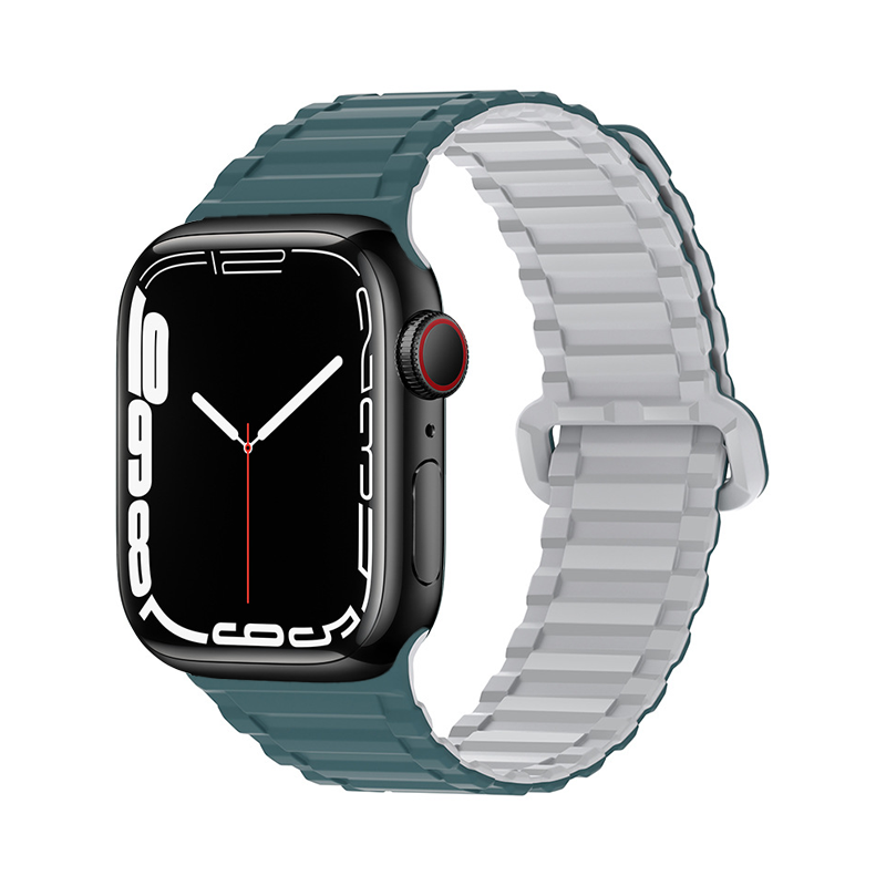 【軽量×磁力】マグネットリッジシリコンバンド【アップルウォッチ】