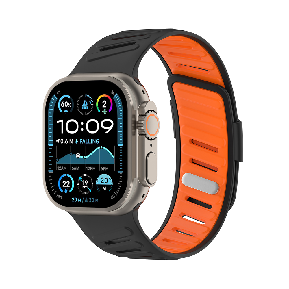[15 colors available] Two-tone bent silicone band [Apple Watch]