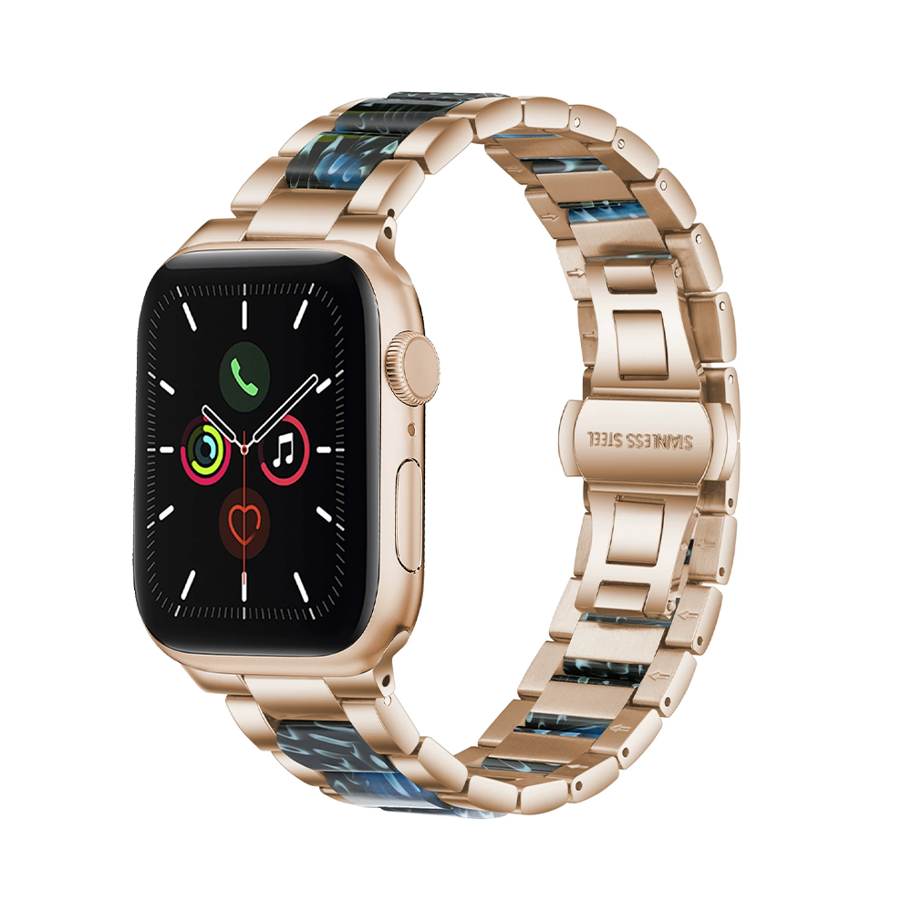 【華やぐ腕元】ラインストーンレジンバンド【アップルウォッチ】