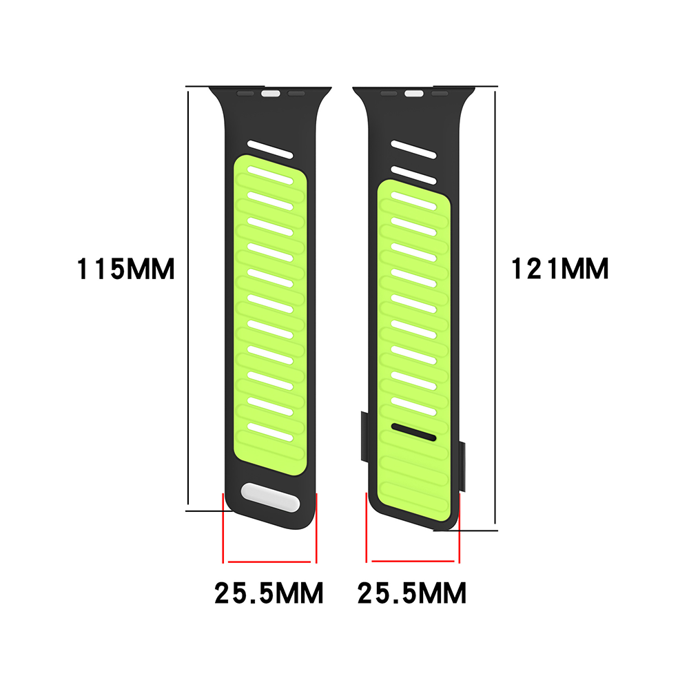 【15色展開】バイカラーベントシリコンバンド【アップルウォッチ】