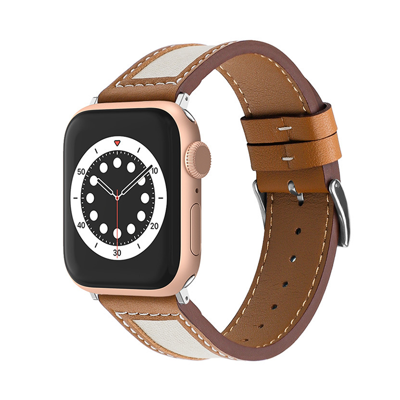 【大人の配色】キャンバスレザーミックスバンド【アップルウォッチ】