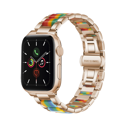 【華やぐ腕元】ラインストーンレジンバンド【アップルウォッチ】