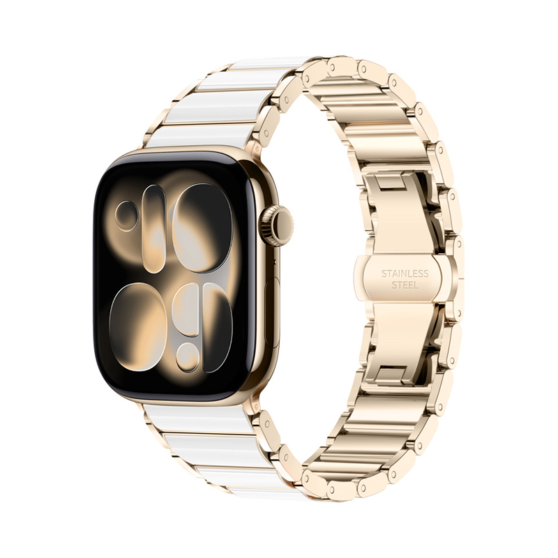 【上品な艶感】セラミック調エレガントバンド【アップルウォッチ】