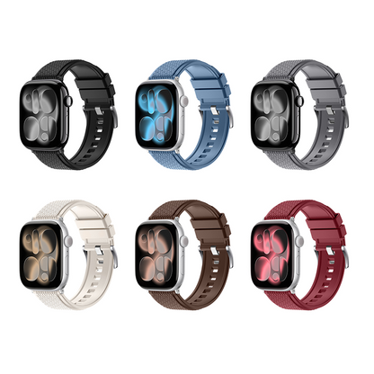 【色褪せしにくい】スポーツフレックスラバーバンド【アップルウォッチ】