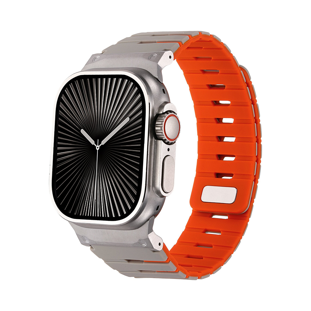 【しっかりフィット】マグネットロックシリコンバンド【アップルウォッチ】