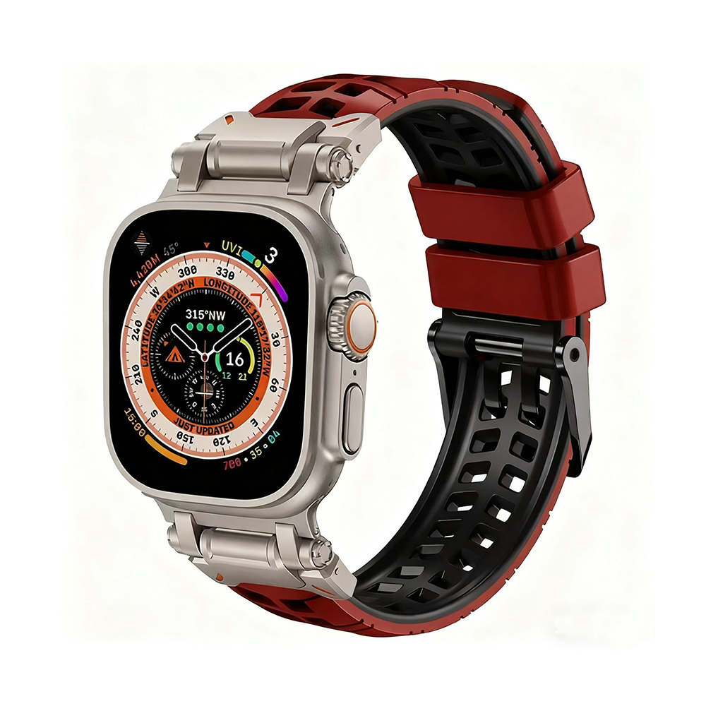 【通気性抜群】ダブルホールシリコンバンド【アップルウォッチ】