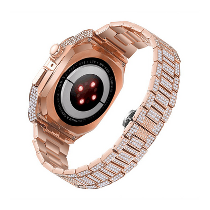 [3 colors available with integrated case] Luxury crystal band [Apple Watch]