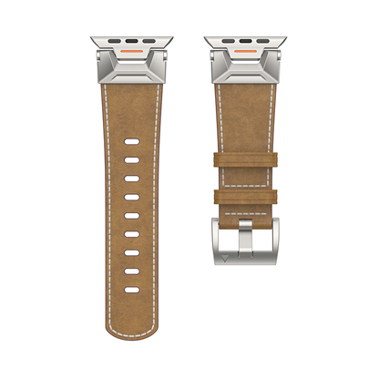 [4 colors available] Stainless steel connect leather band [Apple Watch]