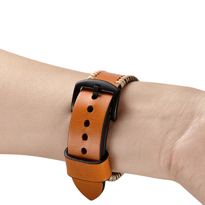 [2 colors available] Twisted stitch leather band [Apple Watch]