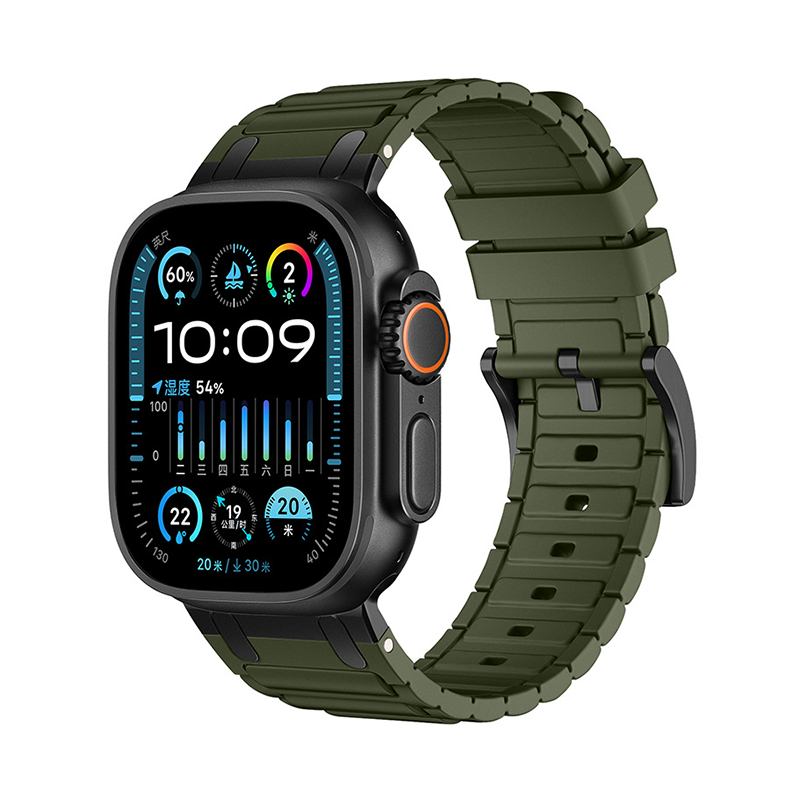 [Simple Modern] Metal Link Silicone Band [Apple Watch]